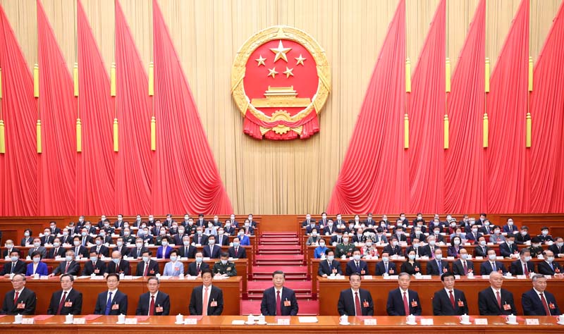3月13日,第十四届全国人民代表大会第一次会议在北京人民大会堂闭幕。习近平等党和国家领导人在主席台就座。